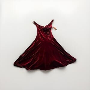 Necessary Objects Womens Maroon Velvet Sleeveless Flowy Dress Sz Large NWT(A12)